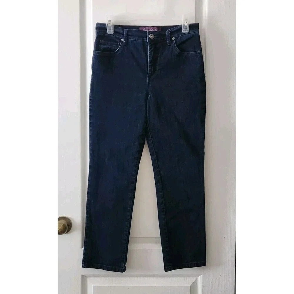 Gloria Vanderbilt Amanda Womens Straight Leg High-Rise Jeans Pants Blue 8‎ Short